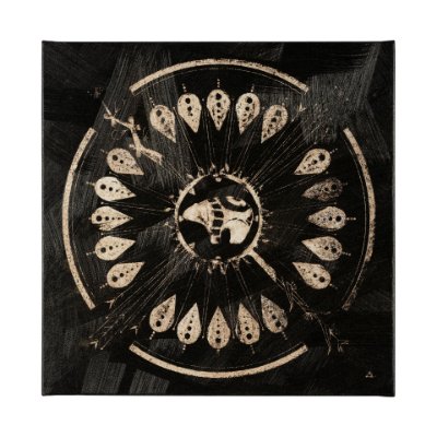 101779-L - Sandpainting-Ink II by Chad Mackay a Hand Embellished Textured Canvas