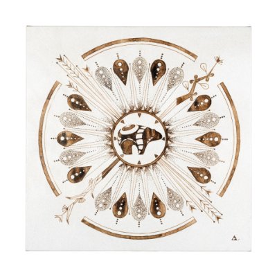 101781-L - Sandpainting-Watercolor II by Chad Mackay a Hand Embellished Textured Canvas