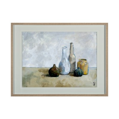 13405 - A Collection of Bottles by Steven Johnson Hand Embellished Framed Art Photo Matted under Glass