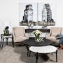68508 - Etienne VII 24" Set of Two Round Top Black Wood and Marble Top Nesting Table
