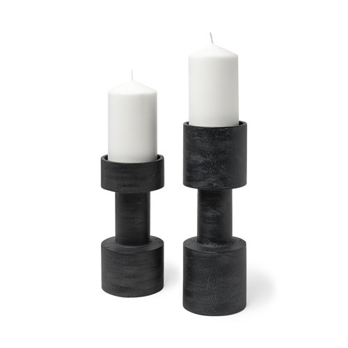 69161 - Bolton I 3.9L x 3.9W x 10.6H Black Metal Table Candle Holders