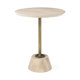 69205 - Maxwell 20" Round Light Brown Wood w/ Gold Metal Pedestal Side Table