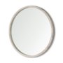69235 - Gambit 46" Round White Wash Wood Frame Wall Mirror