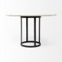 68849-AB - Tanner II 48" Round White Marble Top Black Metal Base Dining Table