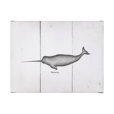 101865-L - Narwhal by Mercana Studio a Hand Embellished Textured Canvas