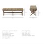 68460 - Solis 50L x 16W Brown Base Upholstered Beige/Black Stripe Seat Accent Bench