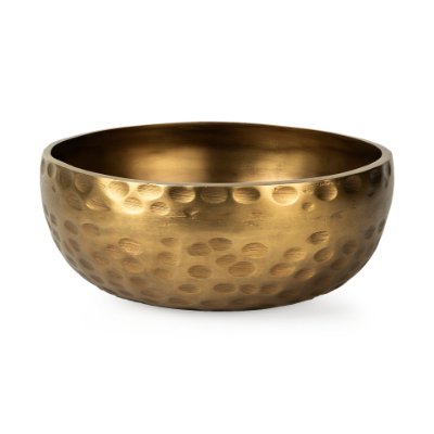 69074 - Karmel 12L x 12W Gold Hammered Aluminum Bowl