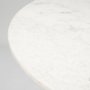 68849-AB - Tanner II 48" Round White Marble Top Black Metal Base Dining Table