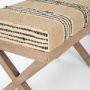 68460 - Solis 50L x 16W Brown Base Upholstered Beige/Black Stripe Seat Accent Bench