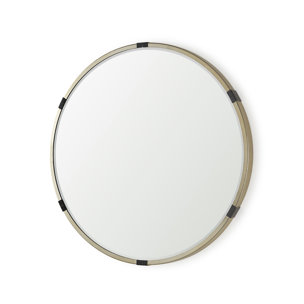 Melissa 28.5" Medium Round Gold Metal Wall Mirror