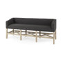 69383 - Bergen 60.0L x 19.0W x 25.5H Dark Gray Fabric W/ Light Brown Wooden Base Accent Bench