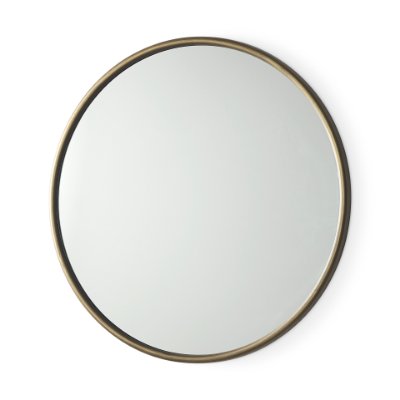 69342 - Piper 35.8L x 1.0W x 35.8H Small Gold Metal Round Wall Mirror