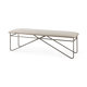 69372 - Camille 55.5L x 16.0W x 17.0H Cream Fabric Seat W/ Metal Frame Bench