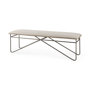 69372 - Camille 55.5L x 16.0W x 17.0H Cream Fabric Seat W/ Metal Frame Bench