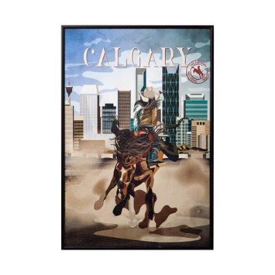 13702 - Calgary Go Canada (SM) by Mercana Studio a Hand Embellished Decograph Framed Art Print