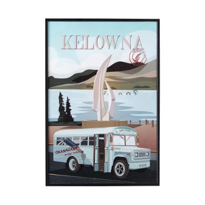 13762 - Kelowna Go Canada (SM) by Mercana Studio a Hand Embellished Framed Art Decograph Print