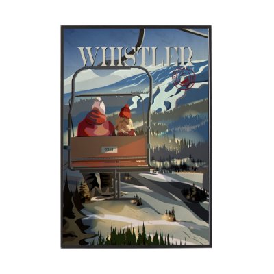 13763 - Whistler Go Canada (SM) by Mercana Studio a Hand Embellished Decograph Framed Art Print