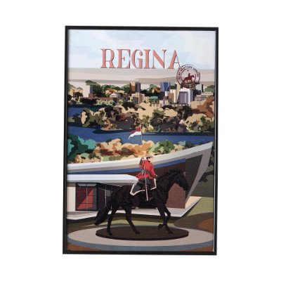 13766 - Regina Go Canada (SM) by Mercana Studio a Hand Embellished Decograph Framed Art Print