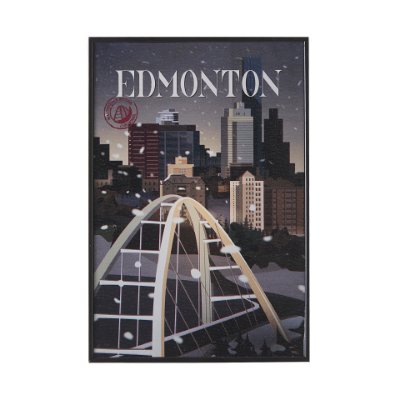 13767 - Edmonton Go Canada (SM) by Mercana Studio a Hand Embellished Decograph Framed Art Print