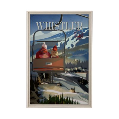 13796 - Whistler Go Canada (XL) by Mercana Studio a Hand Embellished Decograph Framed Art Print under Glass