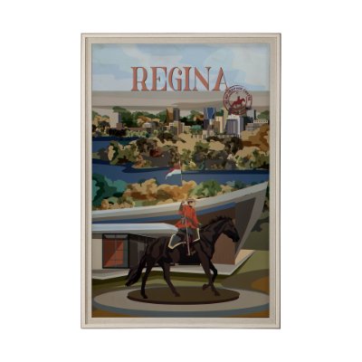 13799 - Regina Go Canada (XL) by Mercana Studio a Hand Embellished Decograph Framed Art Print under Glass