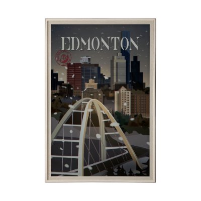 13800 - Edmonton Go Canada (XL) by Mercana Studio a Hand Embellished Decograph Framed Art Print under Glass