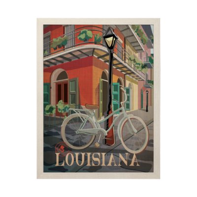13589 - Louisiana Go USA (L) by Mercana Studio a Hand Embellished Decograph Framed Art Print
