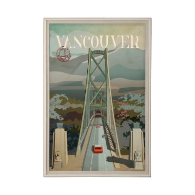 13609 - Vancouver Go Canada (XL) by Mercana Studio a Hand Embellished Decograph Framed Art Print under Glass