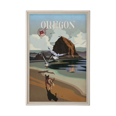 13611 - Oregon Go USA (XL) by Mercana Studio a Hand Embellished Decograph Framed Art Print under Glass