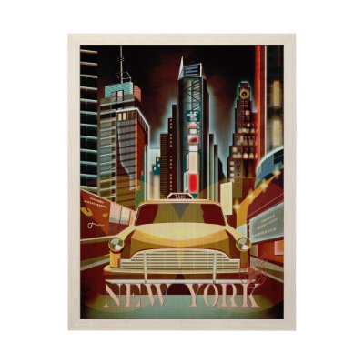 13693 - New York Go USA (L) by Mercana Studio a Hand Embellished Decograph Framed Art Print