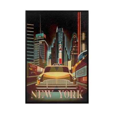 13701 - New York Go USA (SM) by Mercana Studio a Hand Embellished Decograph Framed Art Print
