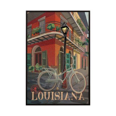 13705 - Louisiana Go USA (SM) by Mercana Studio a Hand Embellished Decograph Framed Art Print