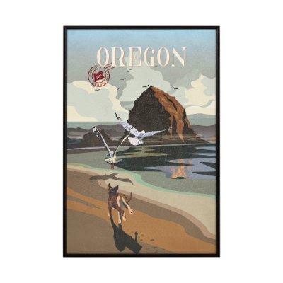 13706 - Oregon Go USA (SM) by Mercana Studio a Hand Embellished Decograph Framed Art Print