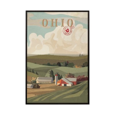 13707 - Ohio Go USA (SM) by Mercana Studio a Hand Embellished Decograph Framed Art Print
