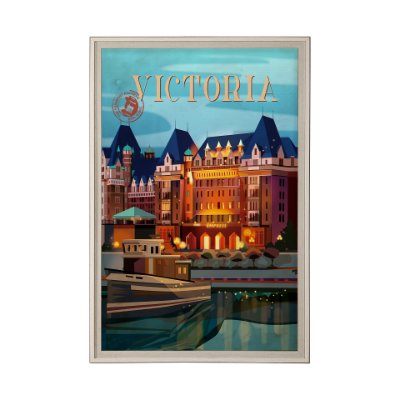 13728 - Victoria Go Canada (XL) by Mercana Studio a Hand Embellished Decograph Framed Art Print under Glass