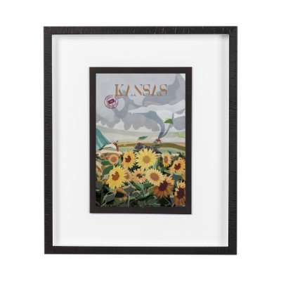 13775 - Kansas Go USA (M) by Mercana Studio a Framed Art Print Matted under Glass