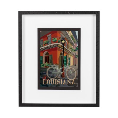 13581 - Louisiana Go USA (M) by Mercana Studio a Framed Art Print Matted under Glass