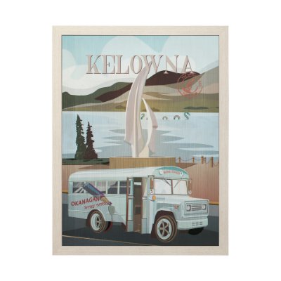 13782 - Kelowna Go Canada (L) by Mercana Studio a Hand Embellished Framed Art Decograph Print