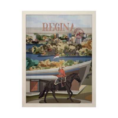 13786 - Regina Go Canada (L) by Mercana Studio a Hand Embellished Decograph Framed Art Print