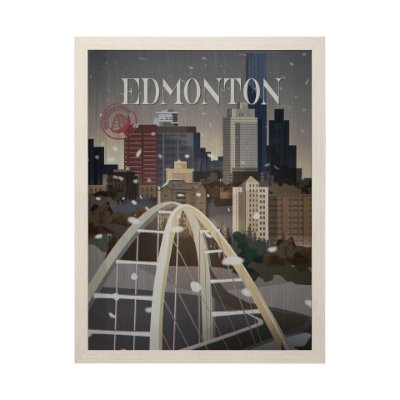 13787 - Edmonton Go Canada (L) by Mercana Studio a Hand Embellished Decograph Framed Art Print