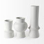 69464 - Laforge 10.8H Medium White Ceramic Vase