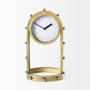 69484 - Marian 7.5L x 5.7W x 13.0H Gold Studded Table Clock
