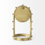 69484 - Marian 7.5L x 5.7W x 13.0H Gold Studded Table Clock