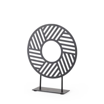 69493 - Micra 9.1L x 2.6W x 10.9H Matte Black Metal Decorative Object on a Stand