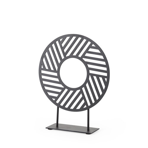 69493 - Micra 9.1L x 2.6W x 10.9H Matte Black Metal Decorative Object on a Stand