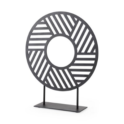 69494 - Micra 11.0L x 3.0W x 13.4H Matte Black Metal Decorative Object on a Stand