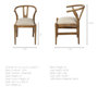 67829 - Trixie Cream Fabric Seat Brown Wood Frame Dining Chair