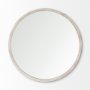 69235 - Gambit 46" Round White Wash Wood Frame Wall Mirror