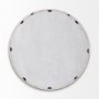 69235 - Gambit 46" Round White Wash Wood Frame Wall Mirror