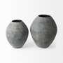 69406 - Gobi 16L x 20H Small Gray Ceramic Oval Vase